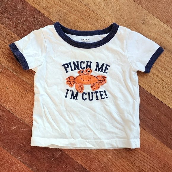 Carter's "Pinch Me I'm Cute" Crab T-Shirt Size 9 Months - Picture 2 of 6